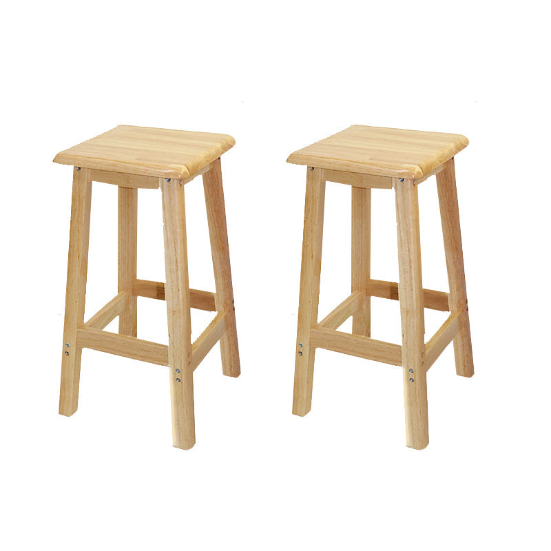 Industrial Solid Wood Bar Stool Backless Counter Stool for Restaurant 2 Piece Set Counter Stool (23.5"H) Clearhalo 'Bar Furniture' 'Bar Stools' 'bar_stools' 'furn' 'furn_bar_stools' 'Furniture' 'Kitchen & Dining Furniture' 6555897
