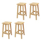 Industrial Solid Wood Bar Stool Backless Counter Stool for Restaurant 4 Piece Set Counter Stool (23.5"H) Clearhalo 'Bar Furniture' 'Bar Stools' 'bar_stools' 'furn' 'furn_bar_stools' 'Furniture' 'Kitchen & Dining Furniture' 6555898