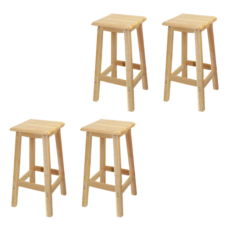 Industrial Solid Wood Bar Stool Backless Counter Stool for Restaurant 4 Piece Set Counter Stool (23.5"H) Clearhalo 'Bar Furniture' 'Bar Stools' 'bar_stools' 'furn' 'furn_bar_stools' 'Furniture' 'Kitchen & Dining Furniture' 6555898