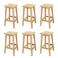 Industrial Solid Wood Bar Stool Backless Counter Stool for Restaurant 6 Piece Set Counter Stool (23.5"H) Clearhalo 'Bar Furniture' 'Bar Stools' 'bar_stools' 'furn' 'furn_bar_stools' 'Furniture' 'Kitchen & Dining Furniture' 6555899