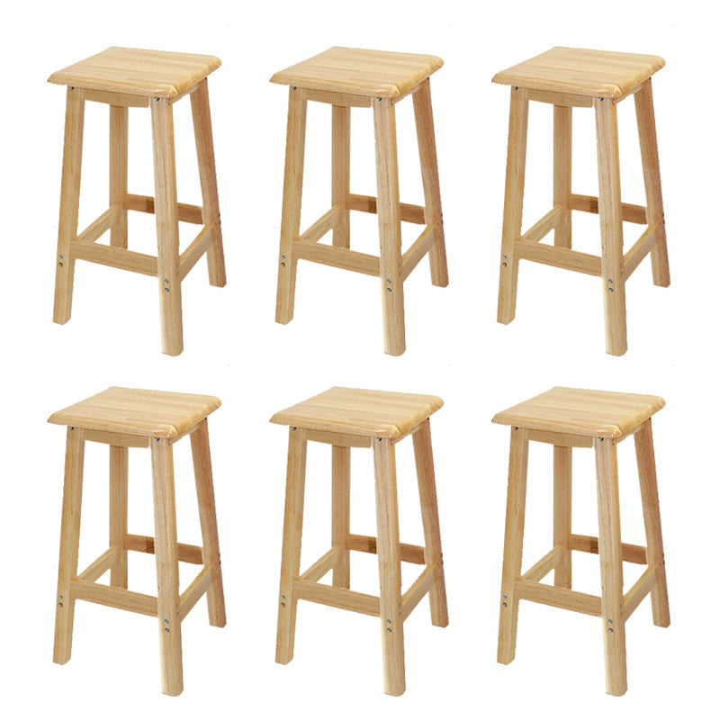 Industrial Solid Wood Bar Stool Backless Counter Stool for Restaurant 6 Piece Set Counter Stool (23.5"H) Clearhalo 'Bar Furniture' 'Bar Stools' 'bar_stools' 'furn' 'furn_bar_stools' 'Furniture' 'Kitchen & Dining Furniture' 6555899