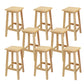Industrial Solid Wood Bar Stool Backless Counter Stool for Restaurant 8 Piece Set Counter Stool (23.5"H) Clearhalo 'Bar Furniture' 'Bar Stools' 'bar_stools' 'furn' 'furn_bar_stools' 'Furniture' 'Kitchen & Dining Furniture' 6555900