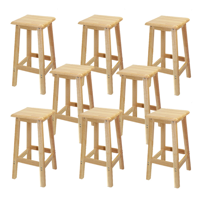 Industrial Solid Wood Bar Stool Backless Counter Stool for Restaurant 8 Piece Set Counter Stool (23.5"H) Clearhalo 'Bar Furniture' 'Bar Stools' 'bar_stools' 'furn' 'furn_bar_stools' 'Furniture' 'Kitchen & Dining Furniture' 6555900