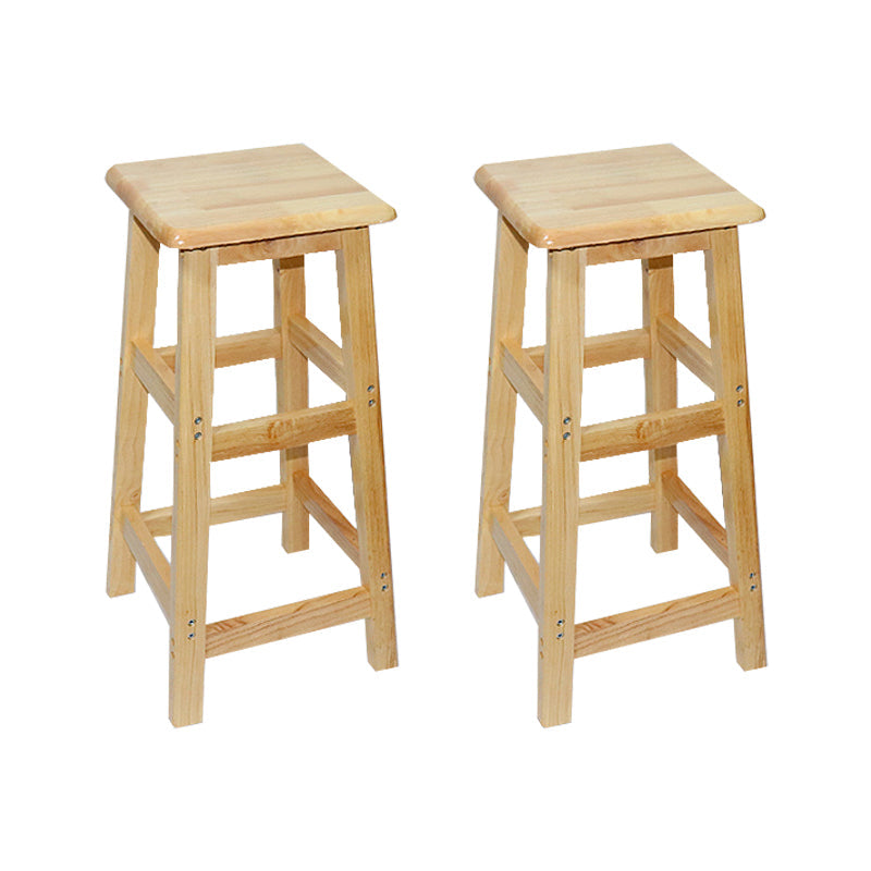 Industrial Solid Wood Bar Stool Backless Counter Stool for Restaurant 2 Piece Set Bar Stool(28"H) Clearhalo 'Bar Furniture' 'Bar Stools' 'bar_stools' 'furn' 'furn_bar_stools' 'Furniture' 'Kitchen & Dining Furniture' 6555902