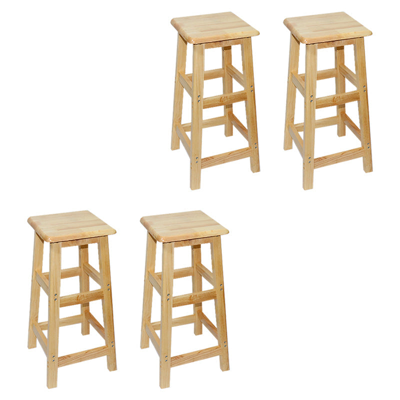 Industrial Solid Wood Bar Stool Backless Counter Stool for Restaurant 4 Piece Set Bar Stool(28"H) Clearhalo 'Bar Furniture' 'Bar Stools' 'bar_stools' 'furn' 'furn_bar_stools' 'Furniture' 'Kitchen & Dining Furniture' 6555903