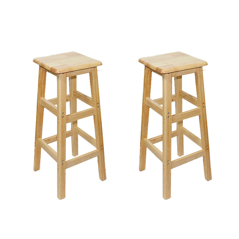 Industrial Solid Wood Bar Stool Backless Counter Stool for Restaurant 2 Piece Set Bar Stool(31"H) Clearhalo 'Bar Furniture' 'Bar Stools' 'bar_stools' 'furn' 'furn_bar_stools' 'Furniture' 'Kitchen & Dining Furniture' 6555907