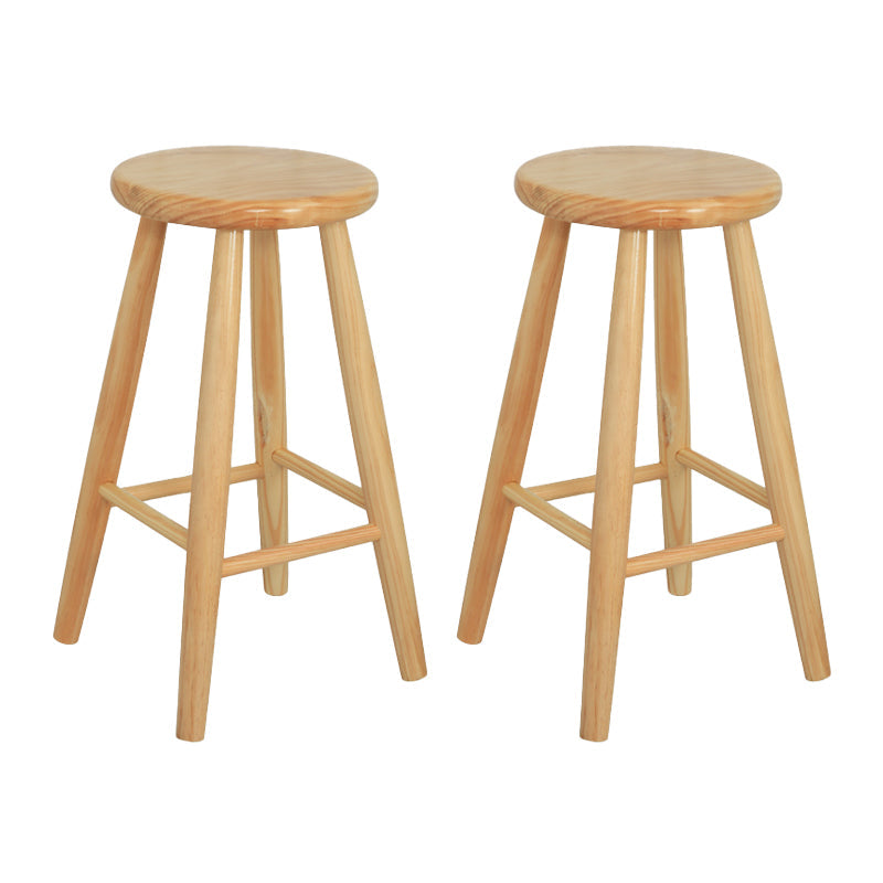 Industrial Solid Wood Bar Stool Backless Counter Stool for Bristol 2 Piece Set Clearhalo 'Bar Furniture' 'Bar Stools' 'bar_stools' 'furn' 'furn_bar_stools' 'Furniture' 'Kitchen & Dining Furniture' 6555917
