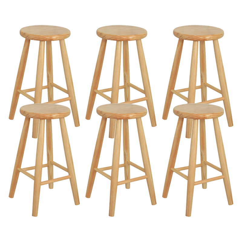Industrial Solid Wood Bar Stool Backless Counter Stool for Bristol 6 Piece Set Clearhalo 'Bar Furniture' 'Bar Stools' 'bar_stools' 'furn' 'furn_bar_stools' 'Furniture' 'Kitchen & Dining Furniture' 6555921