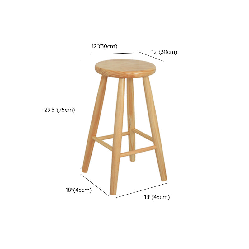 Industrial Solid Wood Bar Stool Backless Counter Stool for Bristol Clearhalo 'Bar Furniture' 'Bar Stools' 'bar_stools' 'furn' 'furn_bar_stools' 'Furniture' 'Kitchen & Dining Furniture' 6555933