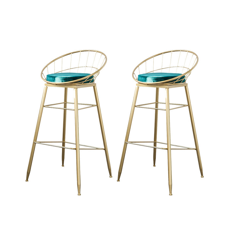 Metal Barstool Industrial Armless Bar Stool with Gold Metal Legs