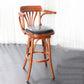 Industrial Armed Bar Stools Oak Wood Dining Stool with Footrest Clearhalo 'Bar Furniture' 'Bar Stools' 'bar_stools' 'furn' 'furn_bar_stools' 'Furniture' 'Kitchen & Dining Furniture' 6555970