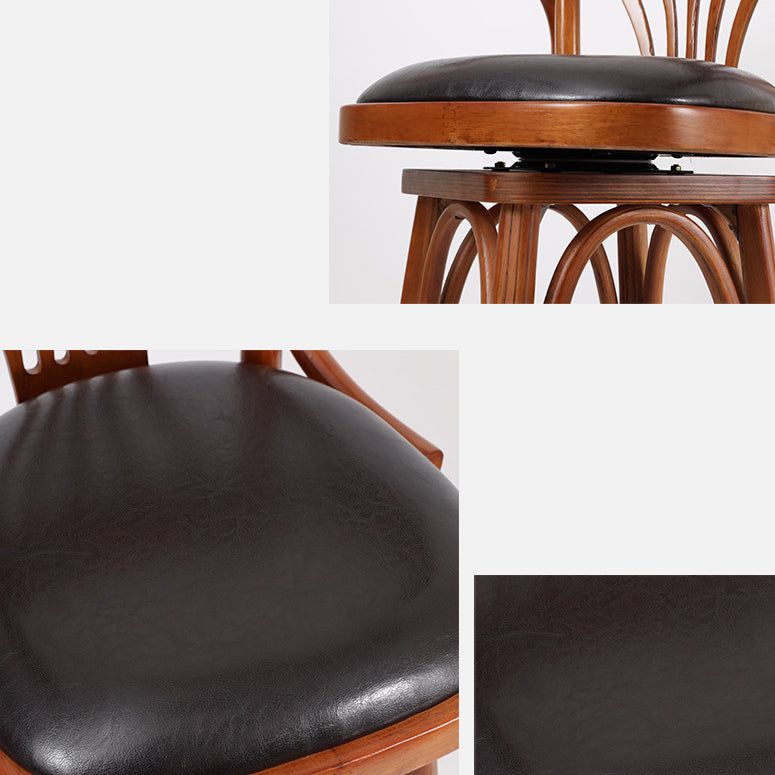 Industrial Armed Bar Stools Oak Wood Dining Stool with Footrest Clearhalo 'Bar Furniture' 'Bar Stools' 'bar_stools' 'furn' 'furn_bar_stools' 'Furniture' 'Kitchen & Dining Furniture' 6555974