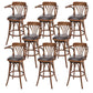 Industrial Armed Bar Stools Oak Wood Dining Stool with Footrest Nut-Brown 8 Piece Set Clearhalo 'Bar Furniture' 'Bar Stools' 'bar_stools' 'furn' 'furn_bar_stools' 'Furniture' 'Kitchen & Dining Furniture' 6555976