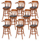 Industrial Armed Bar Stools Oak Wood Dining Stool with Footrest Red Brown 8 Piece Set Clearhalo 'Bar Furniture' 'Bar Stools' 'bar_stools' 'furn' 'furn_bar_stools' 'Furniture' 'Kitchen & Dining Furniture' 6555983