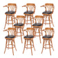 Industrial Armed Bar Stools Oak Wood Dining Stool with Footrest Natural 8 Piece Set Clearhalo 'Bar Furniture' 'Bar Stools' 'bar_stools' 'furn' 'furn_bar_stools' 'Furniture' 'Kitchen & Dining Furniture' 6555987