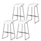 Plastic Armless Barstools Industrial Bar Stools with Metal Legs Black White 4 Piece Set Clearhalo 'Bar Furniture' 'Bar Stools' 'bar_stools' 'furn' 'furn_bar_stools' 'Furniture' 'Kitchen & Dining Furniture' 6556002