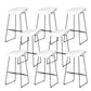 Plastic Armless Barstools Industrial Bar Stools with Metal Legs Black White 8 Piece Set Clearhalo 'Bar Furniture' 'Bar Stools' 'bar_stools' 'furn' 'furn_bar_stools' 'Furniture' 'Kitchen & Dining Furniture' 6556003