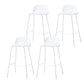 Indoor Glam Armless Low Back Bar Stool Plastic Stool with Steel Legs
