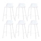 Indoor Glam Armless Low Back Bar Stool Plastic Stool with Steel Legs