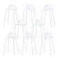 Indoor Glam Armless Low Back Bar Stool Plastic Stool with Steel Legs