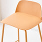 Indoor Glam Armless Low Back Bar Stool Plastic Stool with Steel Legs