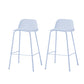 Indoor Glam Armless Low Back Bar Stool Plastic Stool with Steel Legs