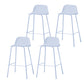Indoor Glam Armless Low Back Bar Stool Plastic Stool with Steel Legs