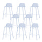 Indoor Glam Armless Low Back Bar Stool Plastic Stool with Steel Legs