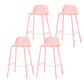 Indoor Glam Armless Low Back Bar Stool Plastic Stool with Steel Legs