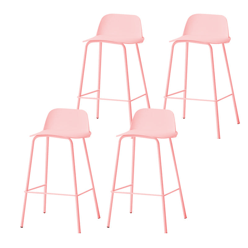 Indoor Glam Armless Low Back Bar Stool Plastic Stool with Steel Legs
