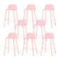 Indoor Glam Armless Low Back Bar Stool Plastic Stool with Steel Legs