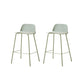 Indoor Glam Armless Low Back Bar Stool Plastic Stool with Steel Legs