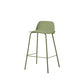 Indoor Glam Armless Low Back Bar Stool Plastic Stool with Steel Legs