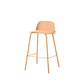 Indoor Glam Armless Low Back Bar Stool Plastic Stool with Steel Legs