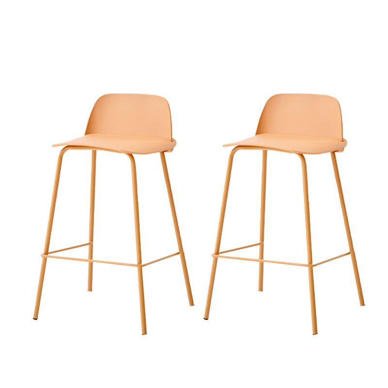 Indoor Glam Armless Low Back Bar Stool Plastic Stool with Steel Legs