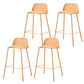 Indoor Glam Armless Low Back Bar Stool Plastic Stool with Steel Legs