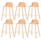 Indoor Glam Armless Low Back Bar Stool Plastic Stool with Steel Legs