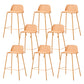 Indoor Glam Armless Low Back Bar Stool Plastic Stool with Steel Legs