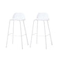 Indoor Glam Armless Low Back Bar Stool Plastic Stool with Steel Legs