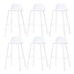 Indoor Glam Armless Low Back Bar Stool Plastic Stool with Steel Legs