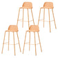 Indoor Glam Armless Low Back Bar Stool Plastic Stool with Steel Legs