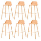 Indoor Glam Armless Low Back Bar Stool Plastic Stool with Steel Legs