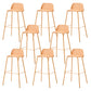 Indoor Glam Armless Low Back Bar Stool Plastic Stool with Steel Legs