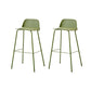 Indoor Glam Armless Low Back Bar Stool Plastic Stool with Steel Legs