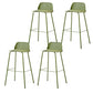 Indoor Glam Armless Low Back Bar Stool Plastic Stool with Steel Legs