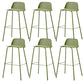 Indoor Glam Armless Low Back Bar Stool Plastic Stool with Steel Legs