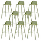 Indoor Glam Armless Low Back Bar Stool Plastic Stool with Steel Legs