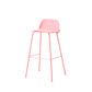Indoor Glam Armless Low Back Bar Stool Plastic Stool with Steel Legs