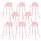 Indoor Glam Armless Low Back Bar Stool Plastic Stool with Steel Legs