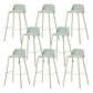 Indoor Glam Armless Low Back Bar Stool Plastic Stool with Steel Legs